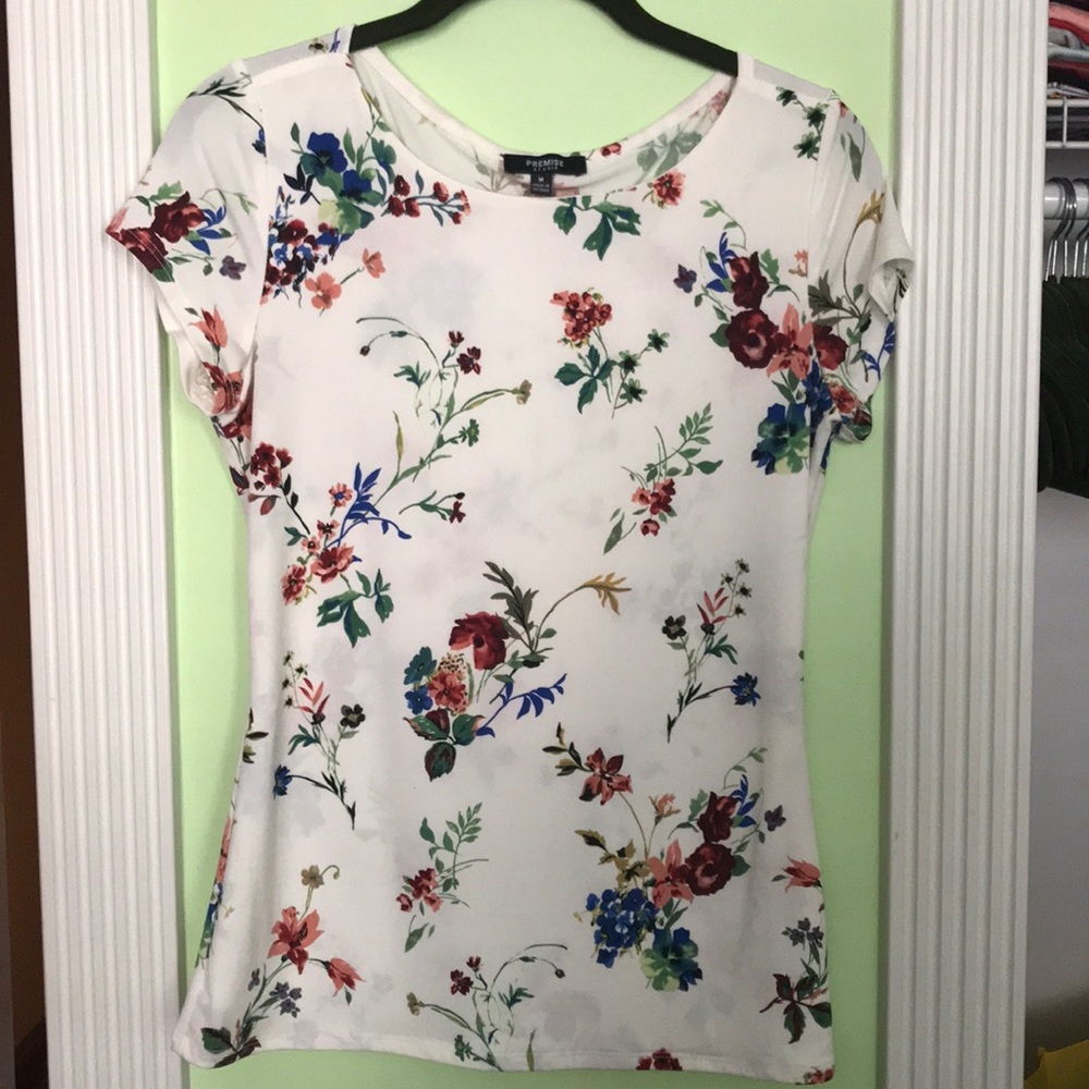 White floral top